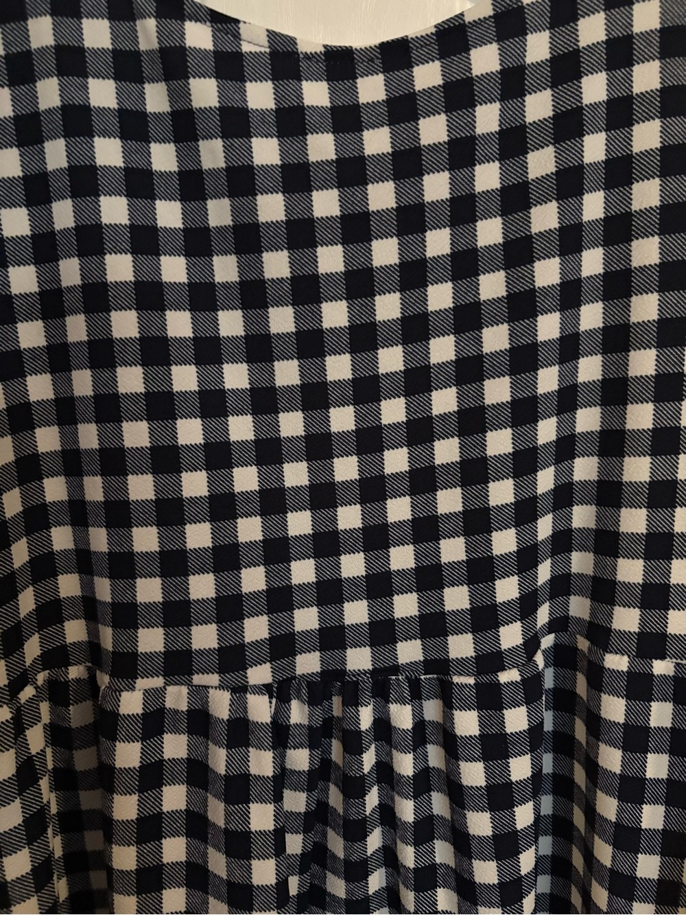 Navy and White Gingham Peplum Dress - Picture 10 of 10